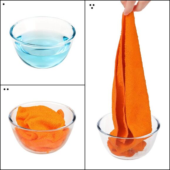 12 Pack Microfiber Lint Free High Absorbent Cleaning Rags 12" x 12" Orange - Picture 4 of 6